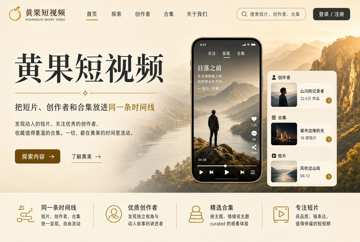 黄果短视频首页视觉